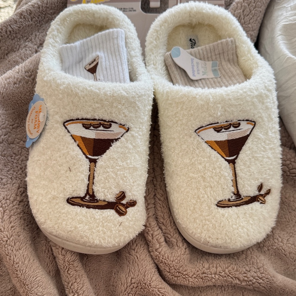 Espresso martini memory foam slippers